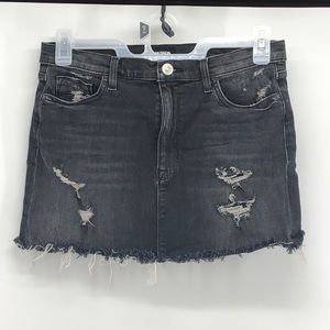 Hudson black deconstructed denim mini skirt